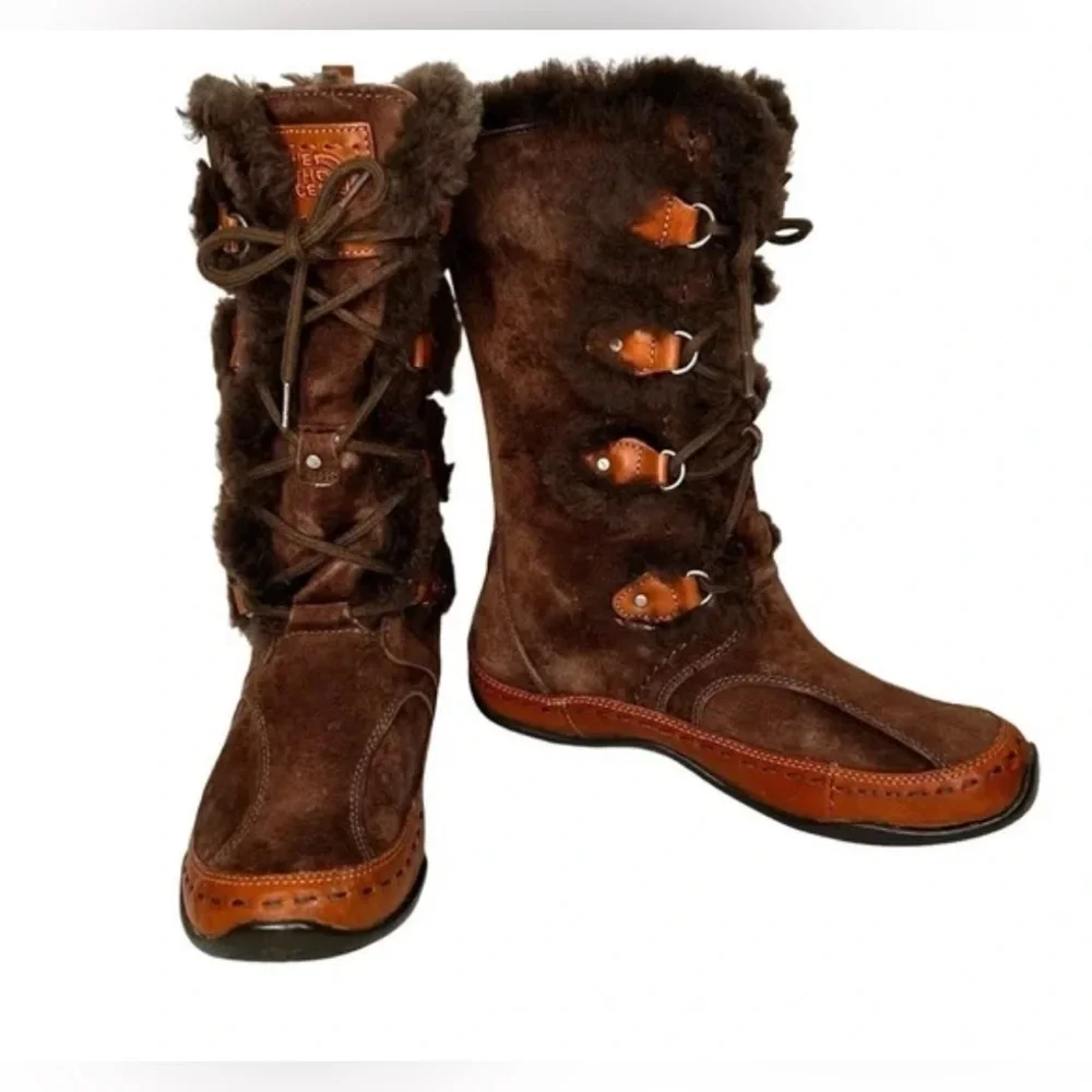 The North Face Dark Brown Fur-Lined Winter Boots